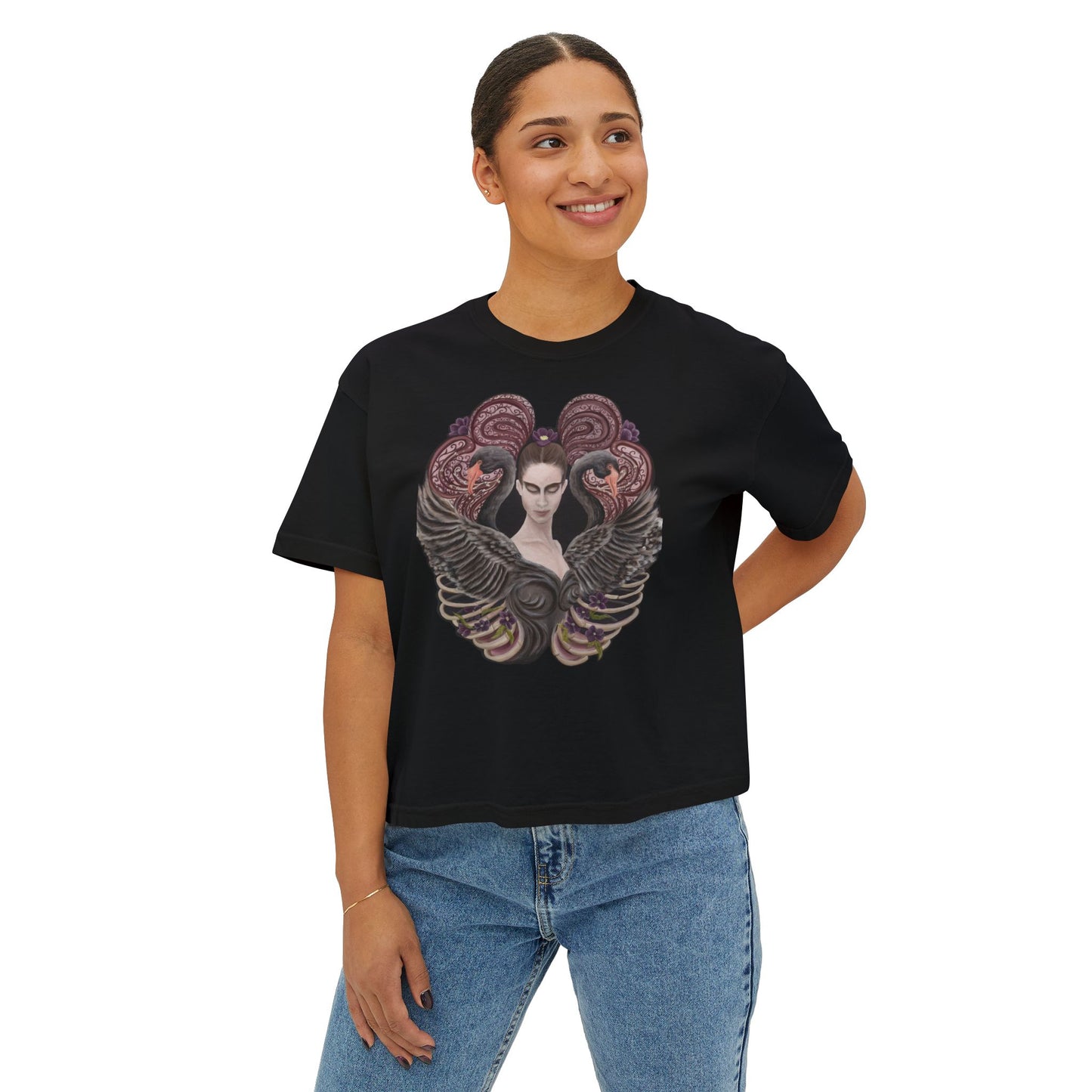Venusian Visions Women's Boxy Tee - Trendy Graphic T-Shirt