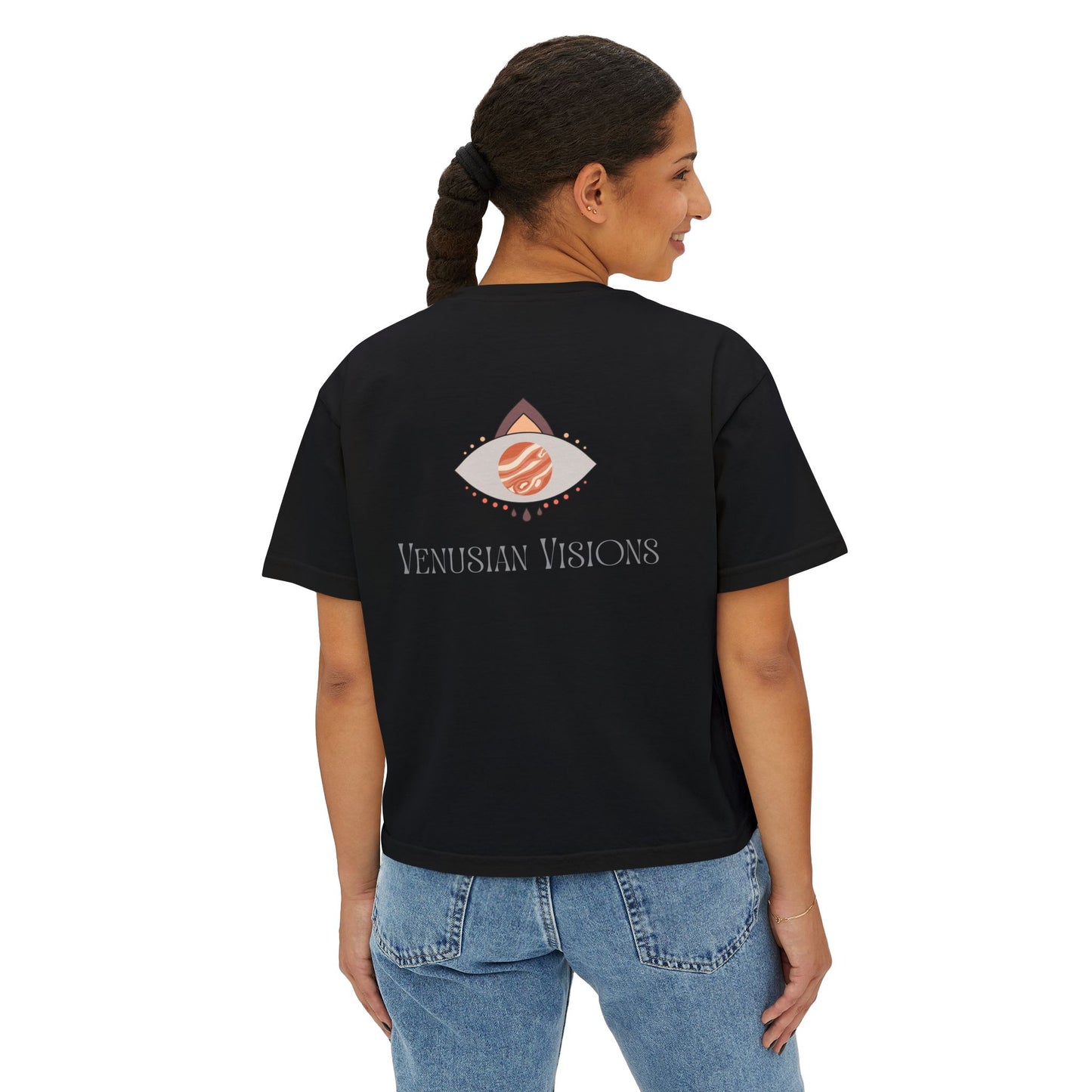 Venusian Visions Women's Boxy Tee - Trendy Graphic T-Shirt